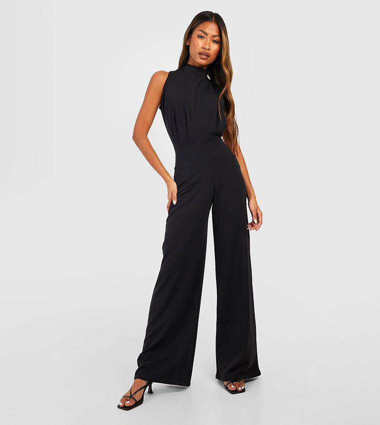 Pleat Detail Tailored Wide Leg Jumpsuit