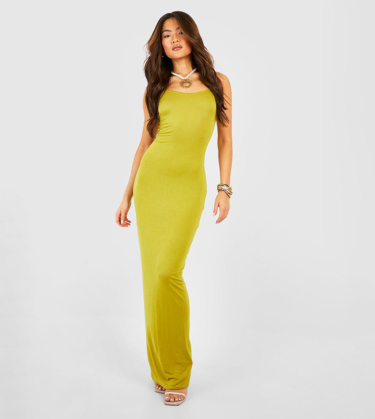 Buy Boohoo Strappy Scoop Maxi Dress In Green | 6thstreet Bahrain