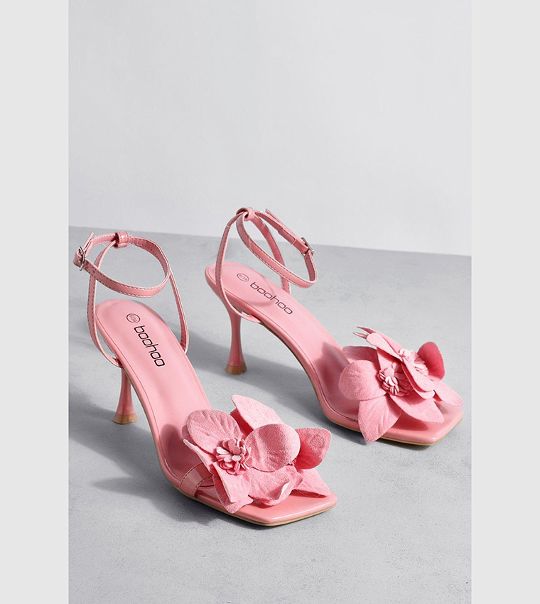 Buy Boohoo Flower Corsage Low 2 Part Heels In Pink 6thStreet Kuwait