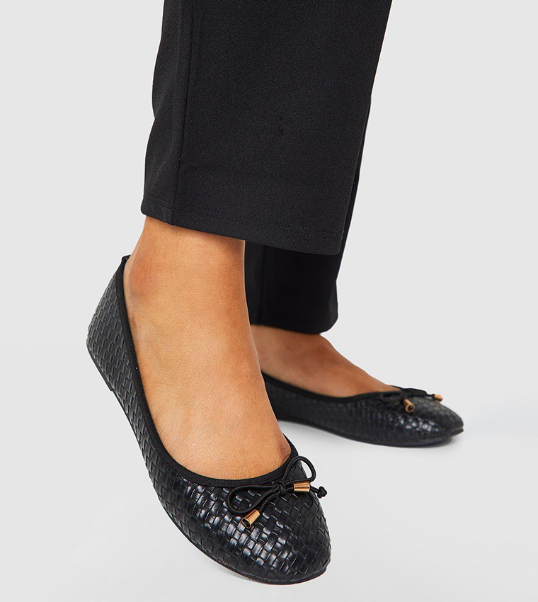 Woven deals black flats