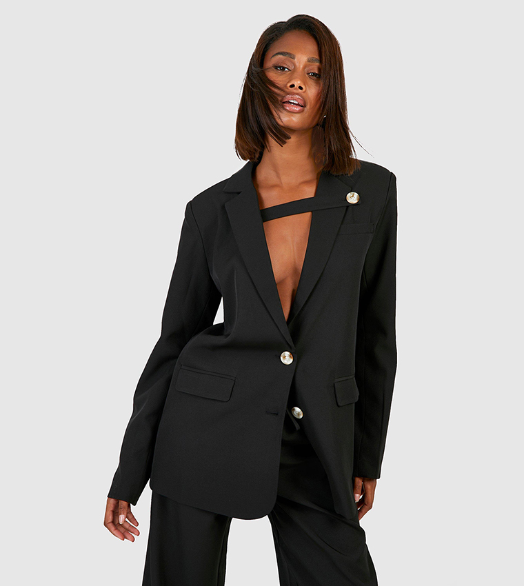 Women's relaxed deals black blazer