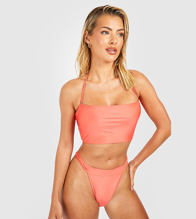 Buy Boohoo Longline Bandeau Bikini Top In Pink 6thStreet Kuwait