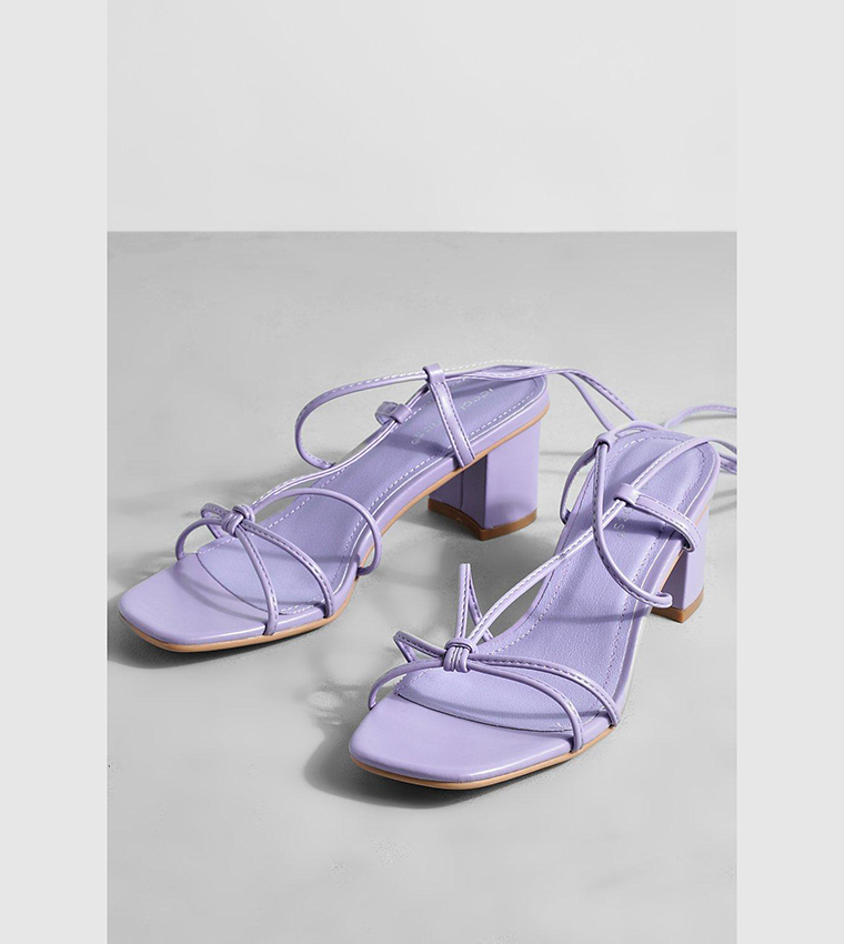 Buy Boohoo Strappy Low Block Heel Sandals In Purple 6thStreet Bahrain