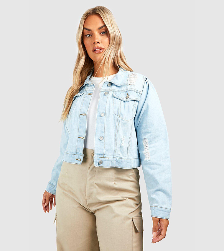 Jean jacket hot sale puff shoulders