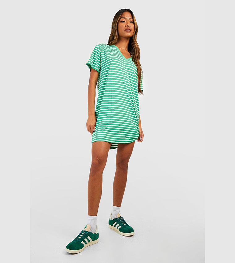 Oversized v neck on sale t shirt dress