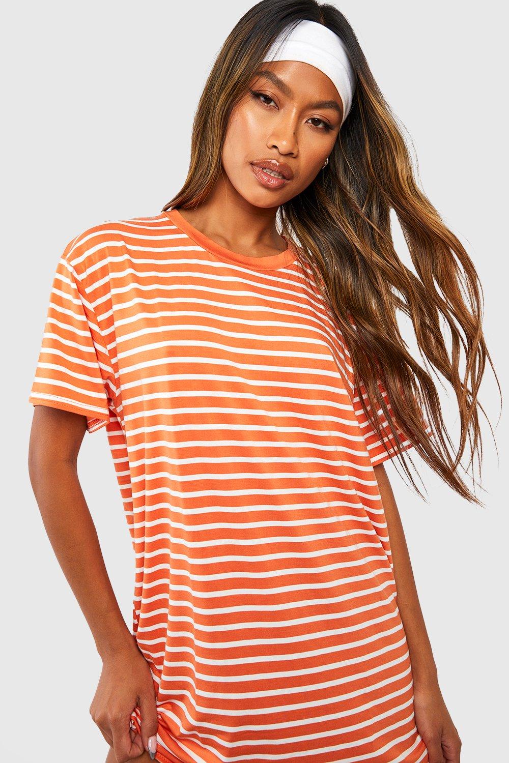 Orange tee shop shirt dress