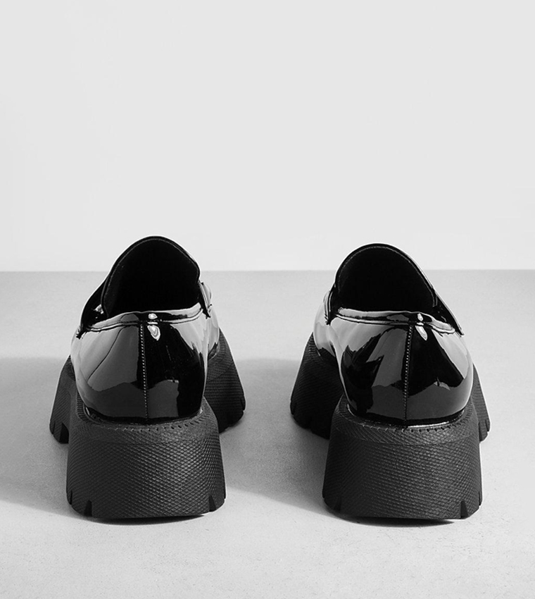 Wide Fit Platform Chunky Sole T Bar Loafers
