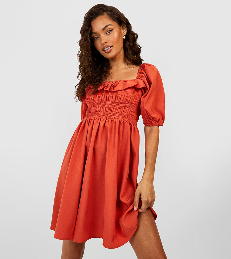 Shirred clearance skater dress