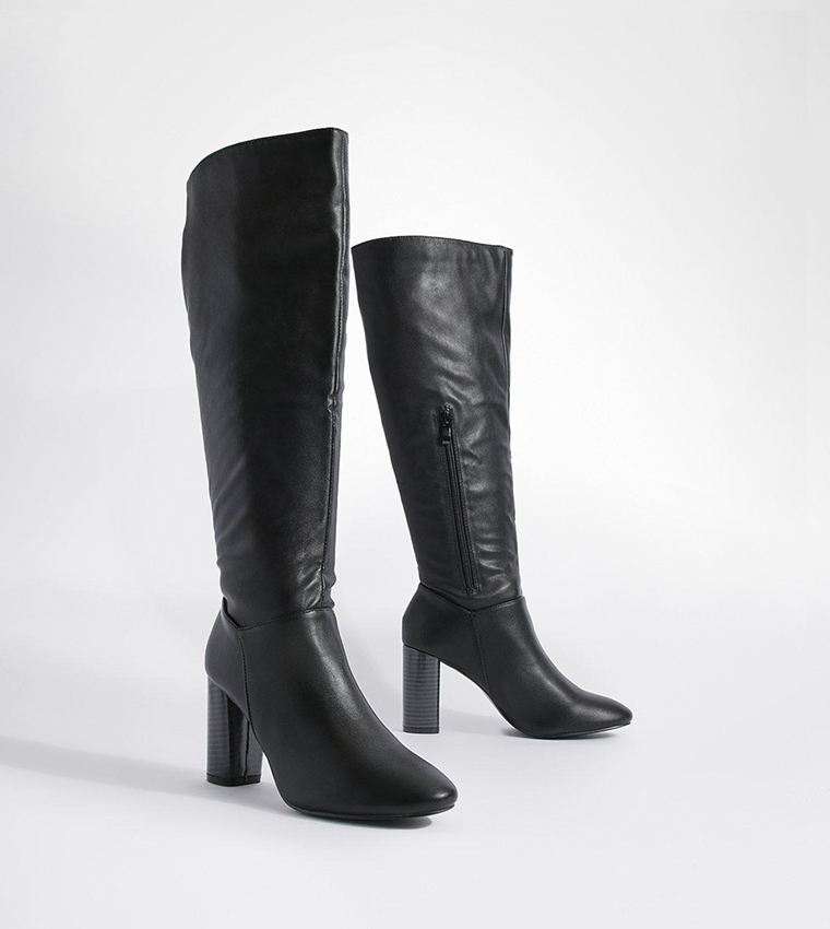 Block Heel Knee High Boots