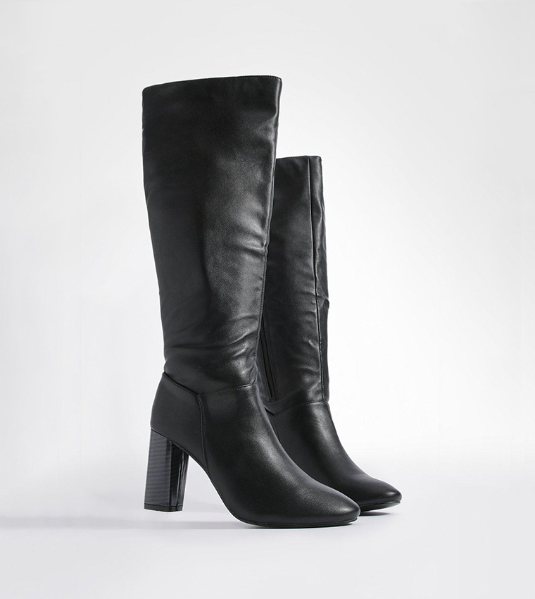 Block Heel Knee High Boots