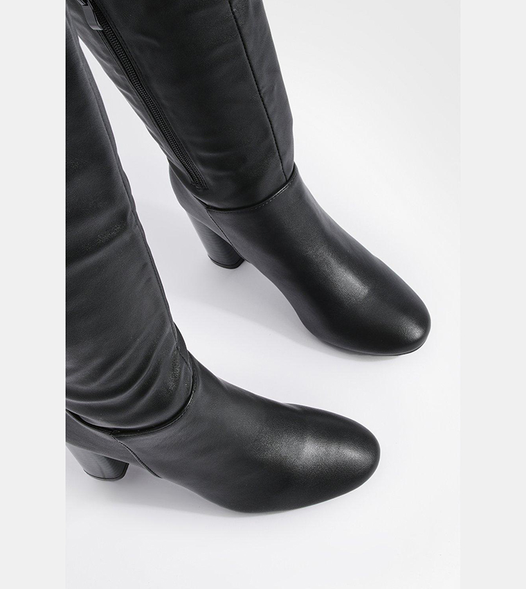 Block Heel Knee High Boots