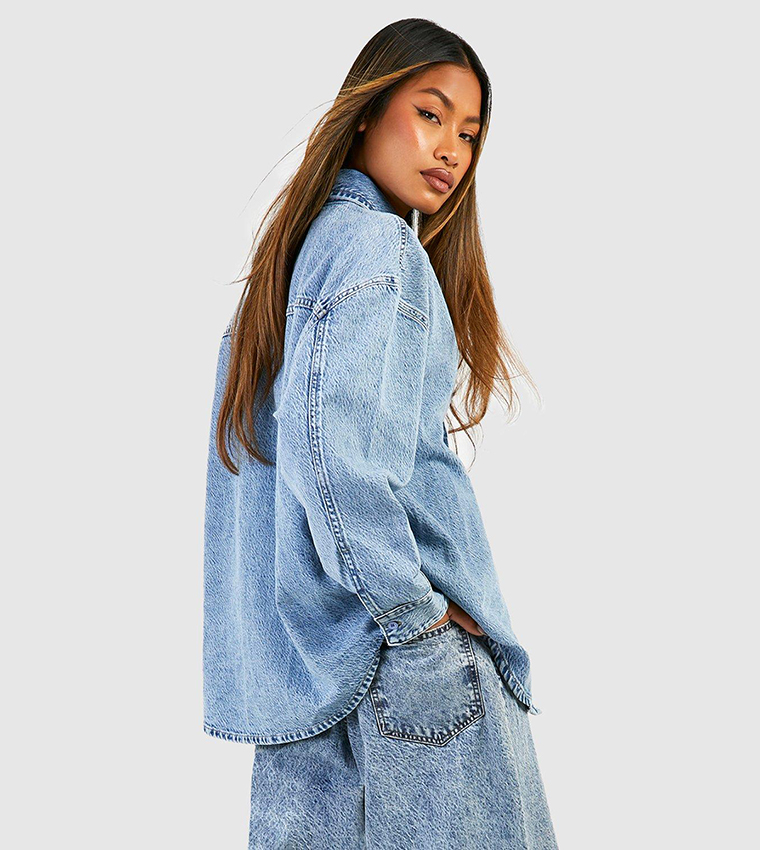 Vintage denim shirt womens top