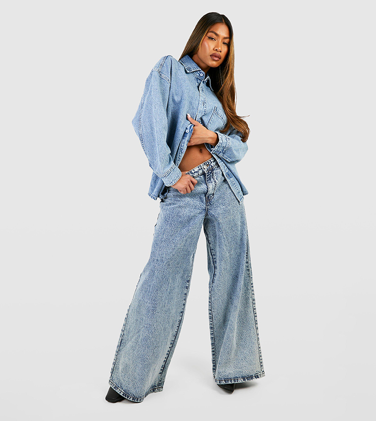 Basics High Waisted Wide Leg Jeans