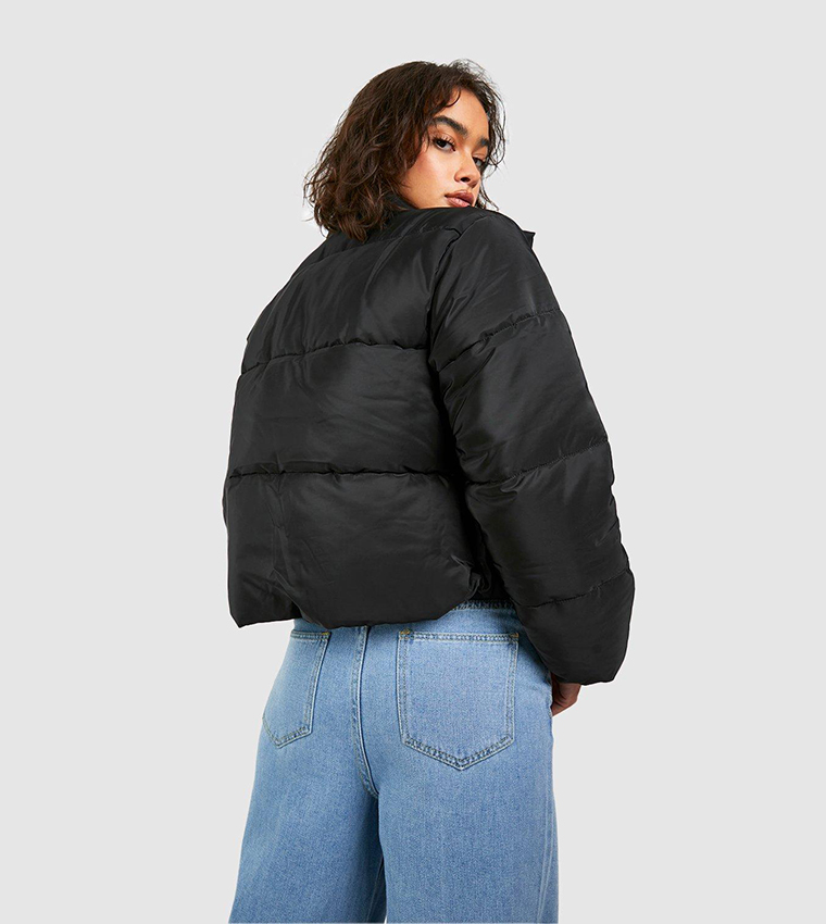 Buy Boohoo Funnel Neck Puffer Jacket In Black 6thStreet Qatar