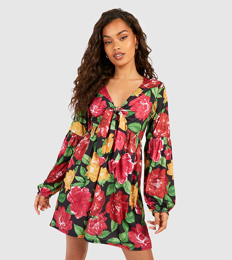 Bold floral hot sale dress