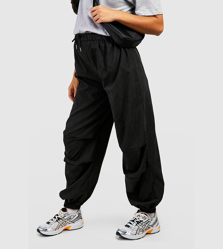 Buy Boohoo Maternity Relaxed Touch Woven Cargo Joggers In Black