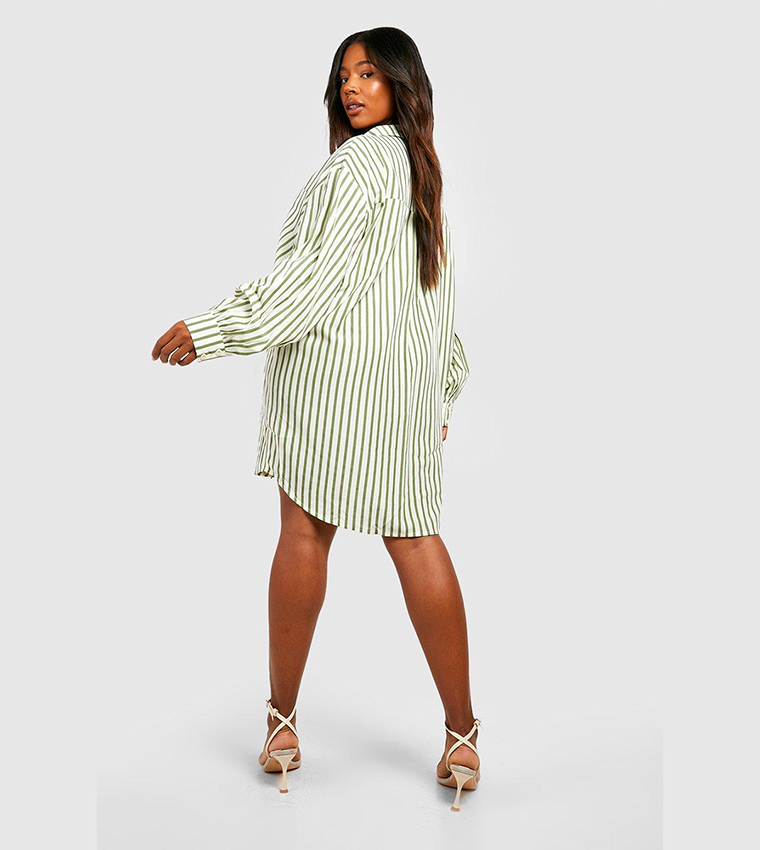 Oversized striped 2025 shirt dress