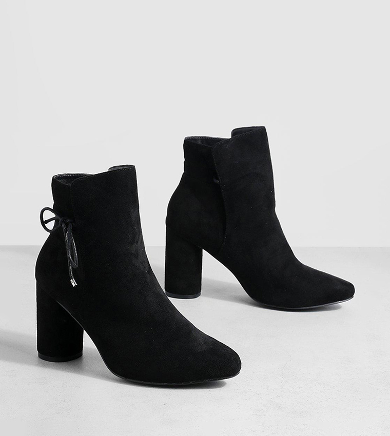 Wide Fit Bow Detail Ankle Boots