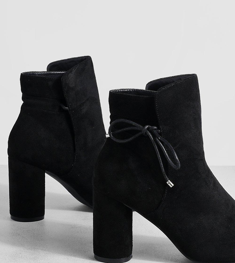 Wide Fit Bow Detail Ankle Boots