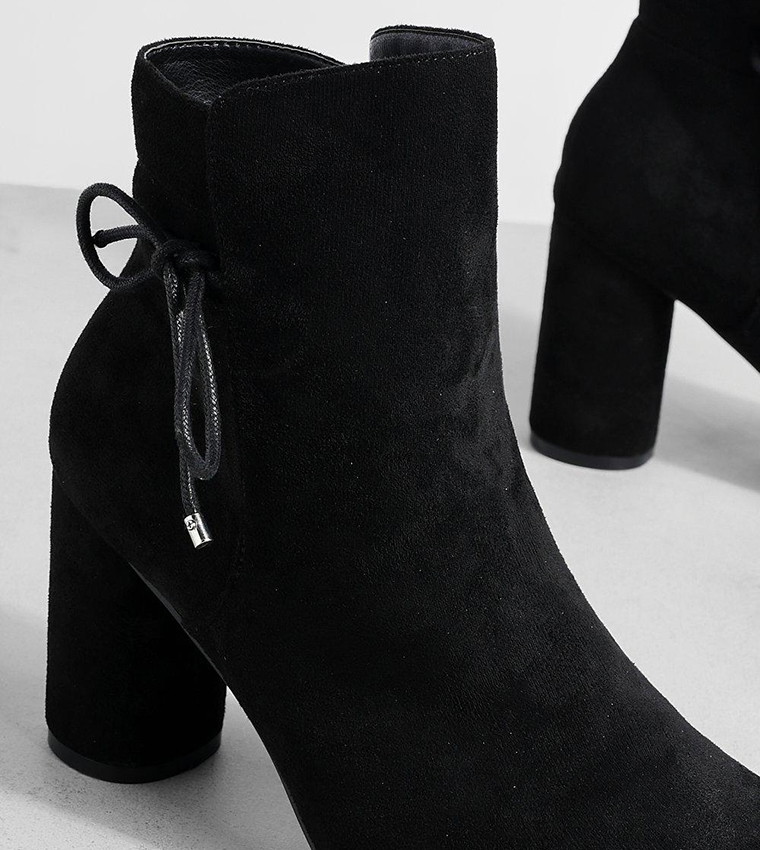 Wide Fit Bow Detail Ankle Boots