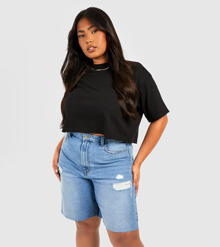 Denim bermuda sale shorts ripped