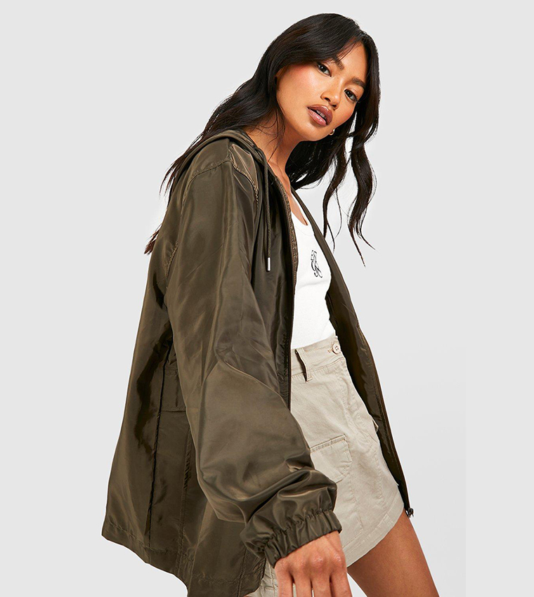 Buy Boohoo Hooded Long Sleeves Casual Jacket In Green 6thStreet Oman