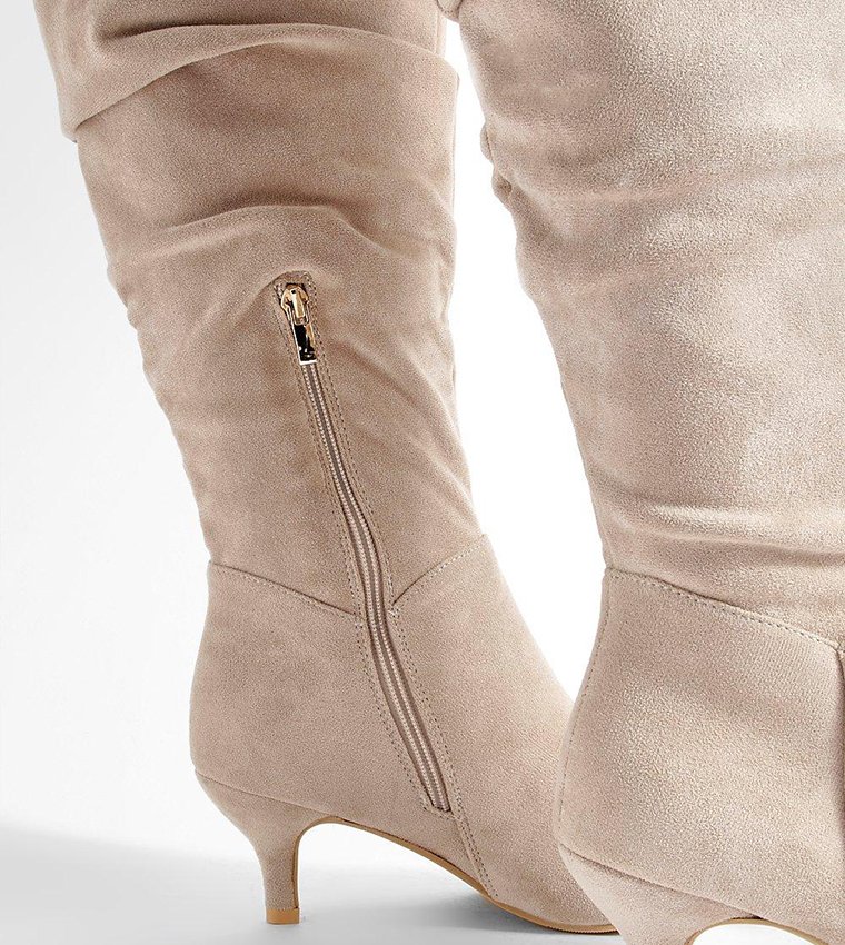 Kitten heel slouch boots best sale