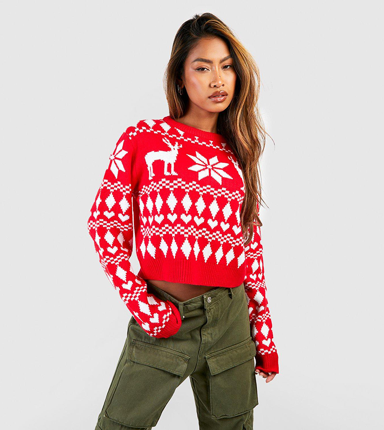 Cropped christmas outlet sweater