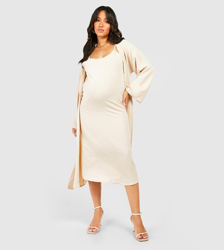 Maternity Occasion Tie Back Frill Midi Dress