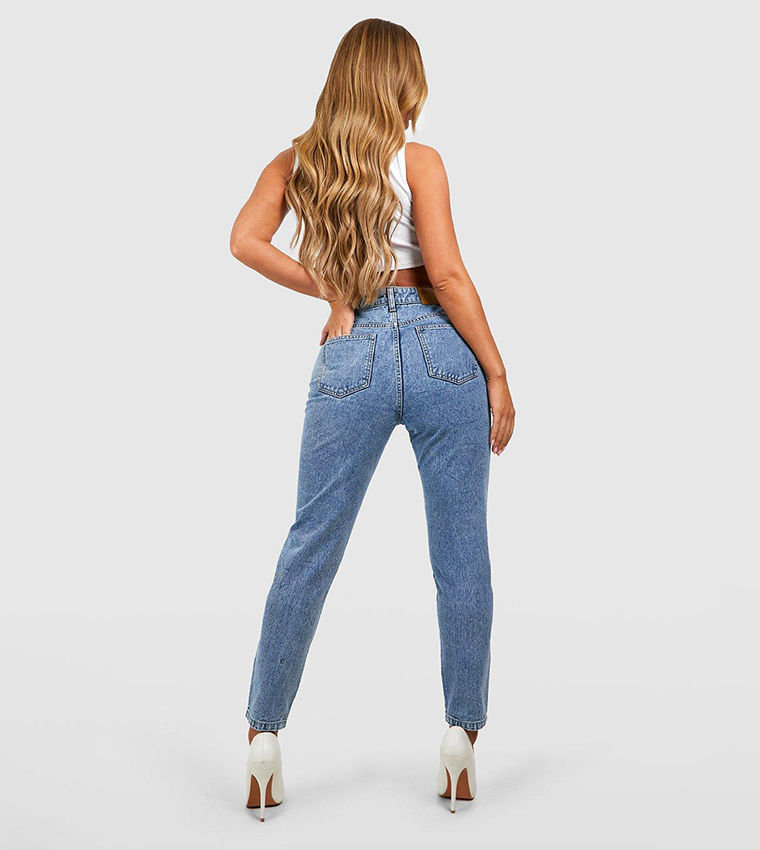 Basics High Waisted Slim Fit Mom Fit Jeans