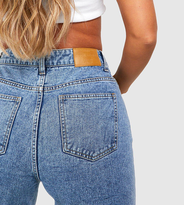 Basics High Waisted Slim Fit Mom Fit Jeans