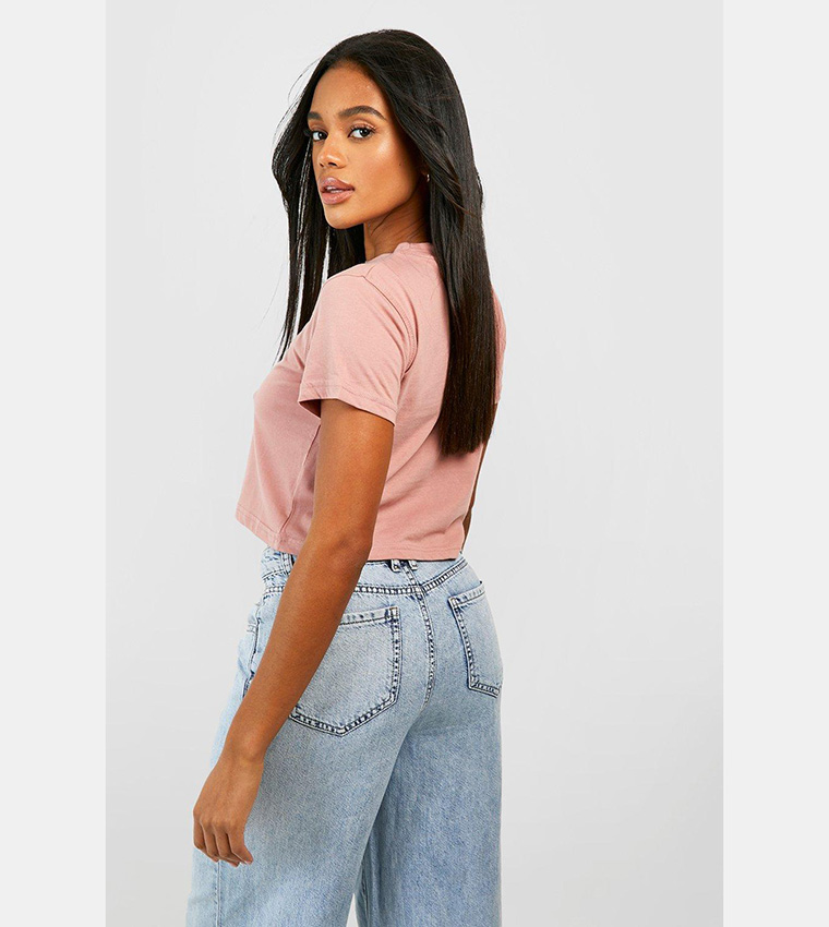 Crew Neck Boxy Crop T-shirt