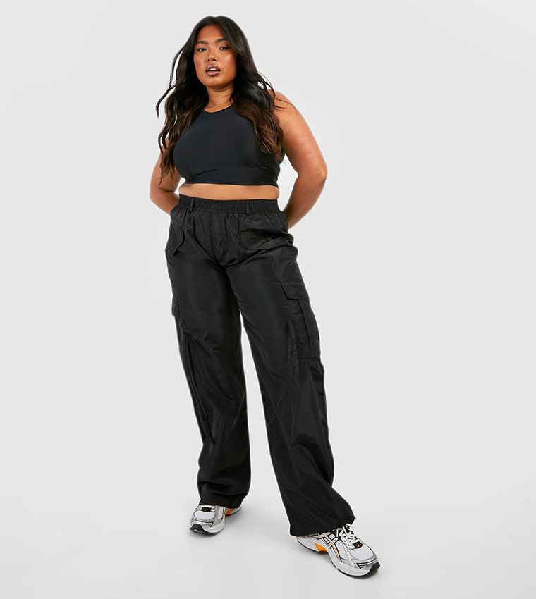 Buy Boohoo Shell Pocket Detail Cargo Trousers In Black 6thStreet