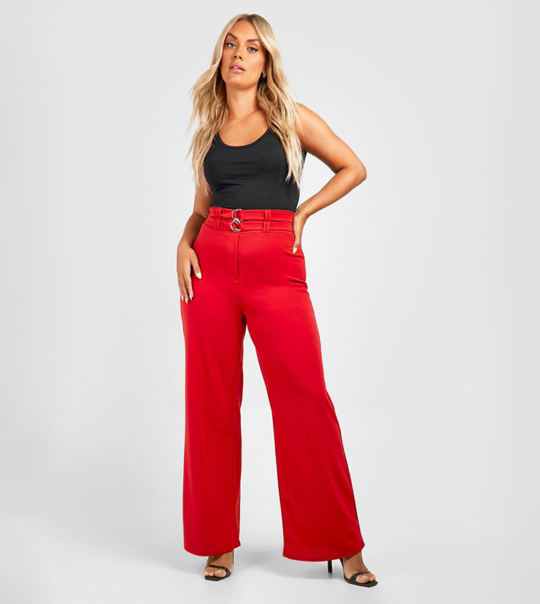 Boohoo Petite exclusive basic ribbed flare trousers in black | ASOS