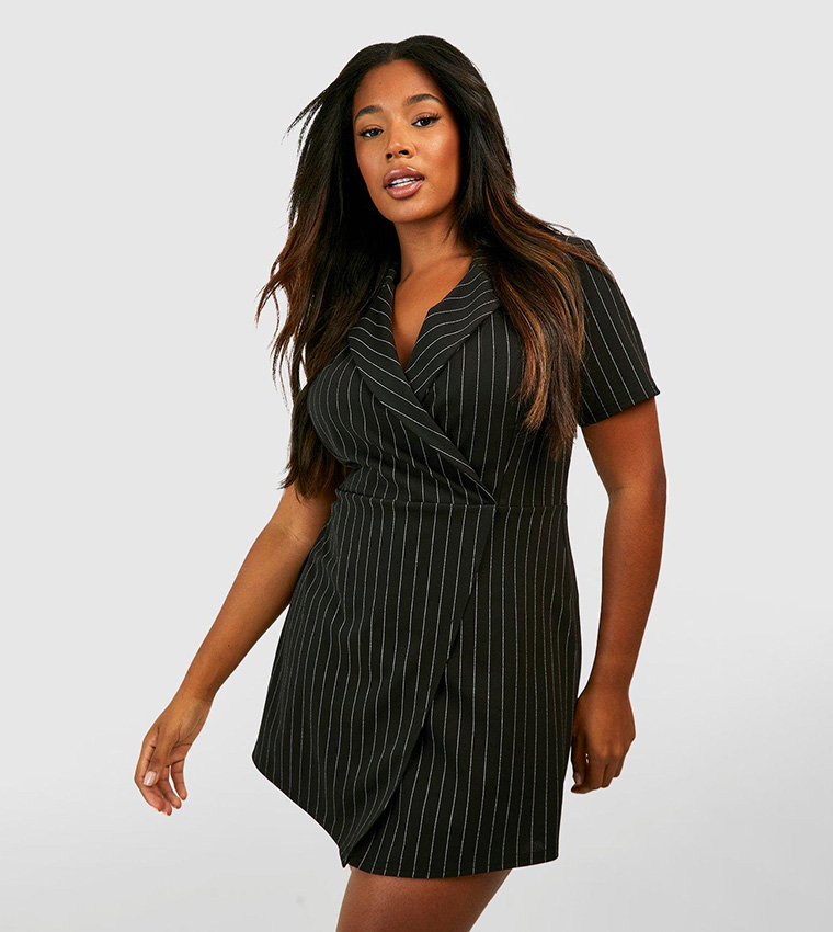 Black pinstripe blazer outlet dress