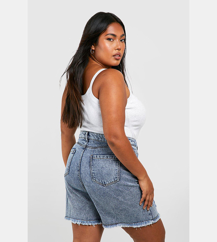 Light wash ripped sale denim shorts