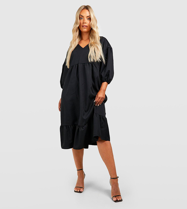 womens black leather dress belt Smock Dress main image 0