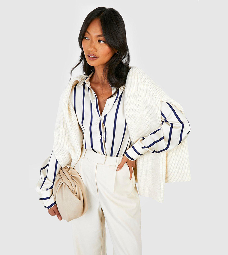 Fine Stripe Satin Shirt