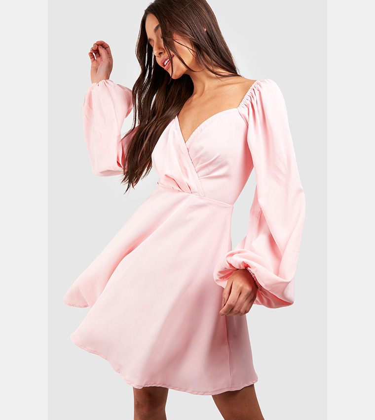chinese dress ladies Elevated Outing Floral Long Sleeve Chiffon Skater Dress