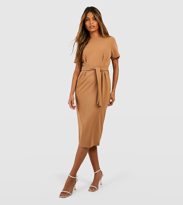 Tan cheap midi dress