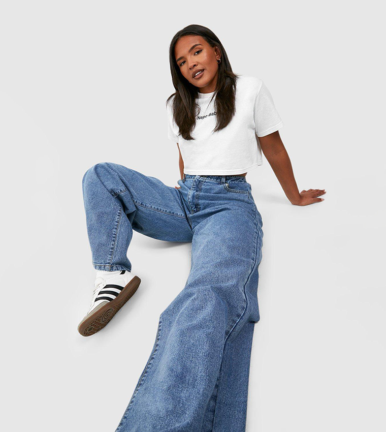 Basics High-Rise Wide Leg Jeans