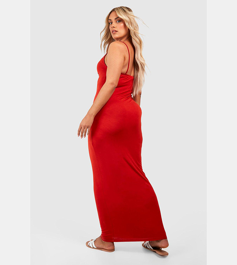 Buy Boohoo Maternity Ruched Bust Strappy Maxi Dress In BURNT ORANGE