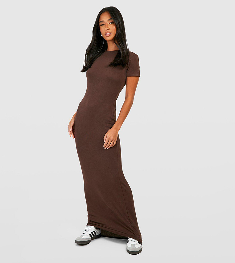 Linen Mix Tailored Column Maxi Dress