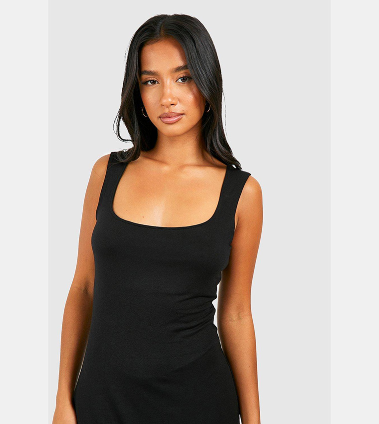 Women's Casual Sleeveless Tank Top Long Maxi Dress - Black