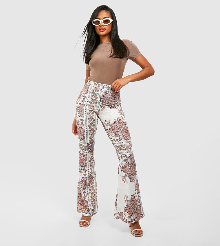 Abstract Printed Flared Trousers