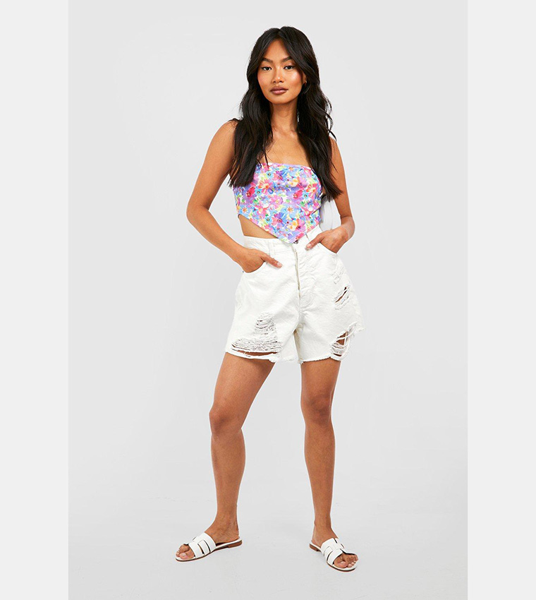 Buy Boohoo Floral V Front Bandeau Top In Multiple Colors