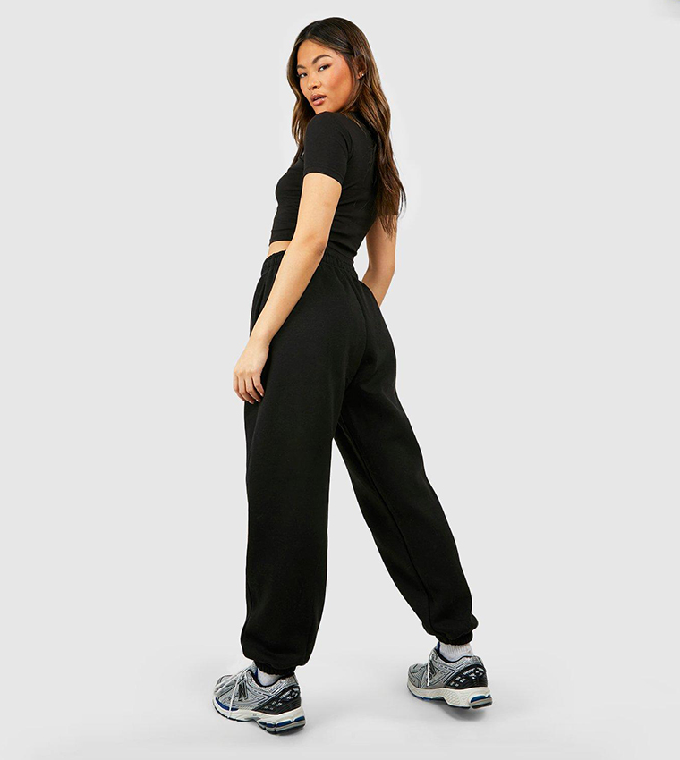 Boohoo black joggers hot sale