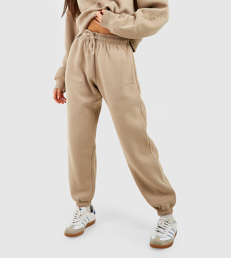 Buy Boohoo Oversized Cuffed Joggers In Beige