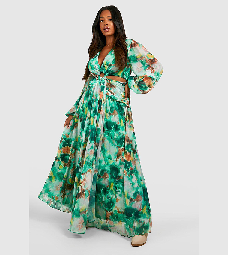 white christmas dresses Floral Printed A-Line Maxi Dress Multi / Large