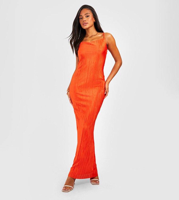 open lace back dress Orange Floral Strappy Maxi Dress  AX Paris